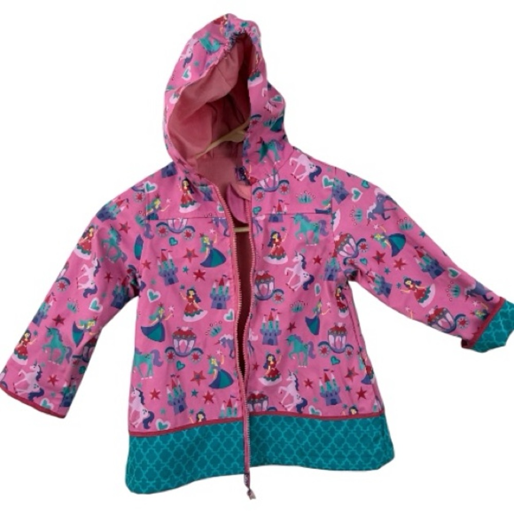 Stephen Joseph Girls Princess Unicorn Hooded Jacket Coat Pink Size 4T